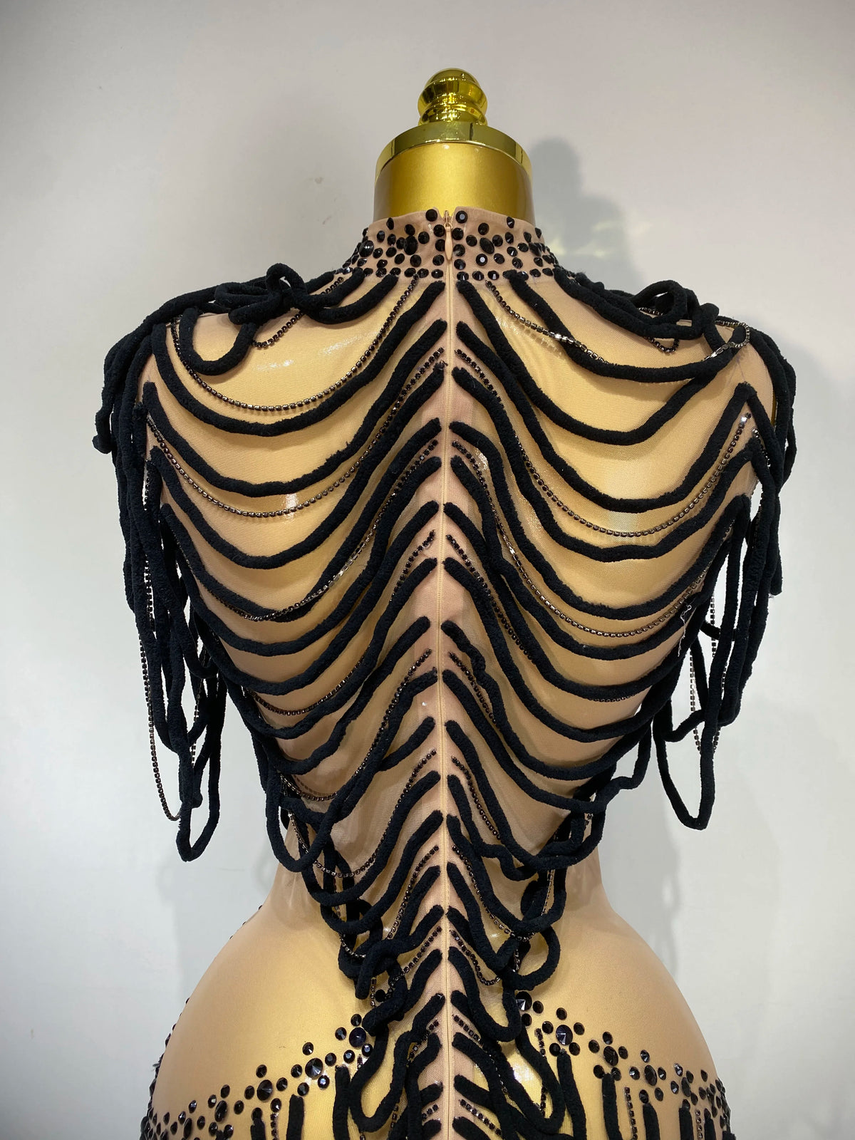 Monika Rinestone Mesh Mini Dress