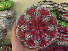Floral Crystal Clutch Purse