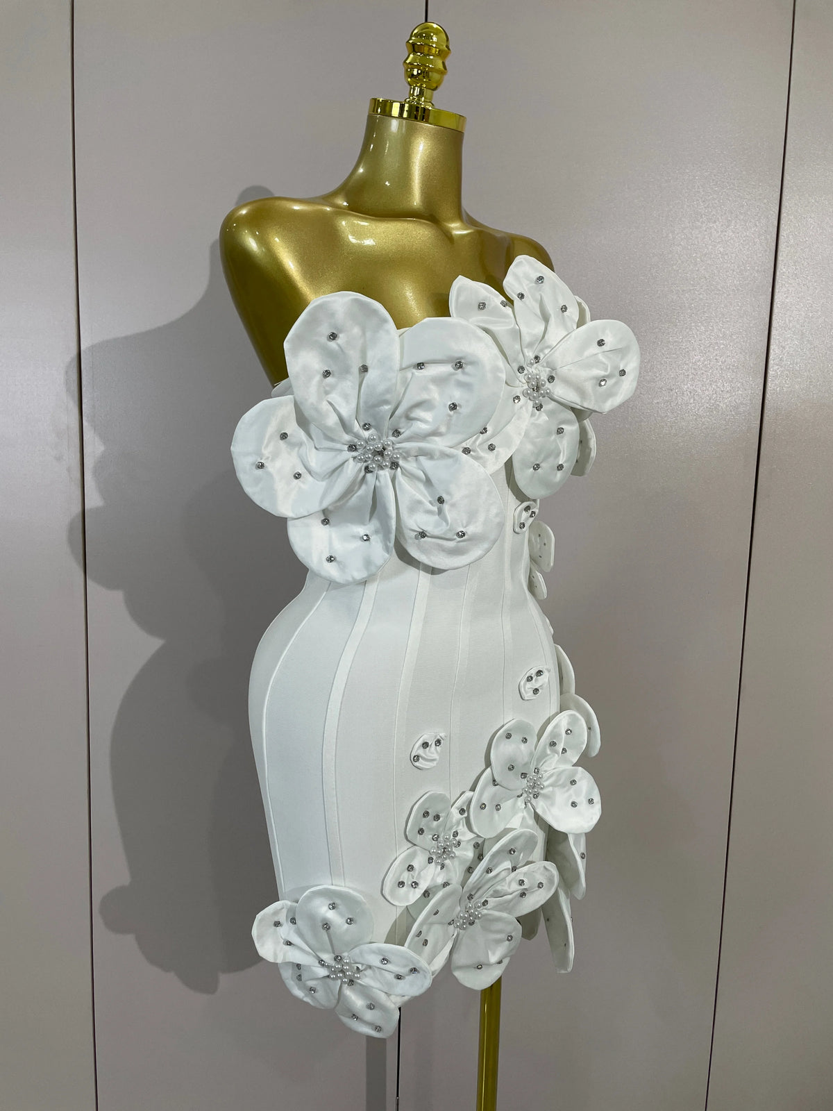 Luxe Chic Flower Bandage Mini Dress