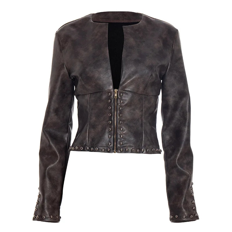 Nia Leather Crop Jacket