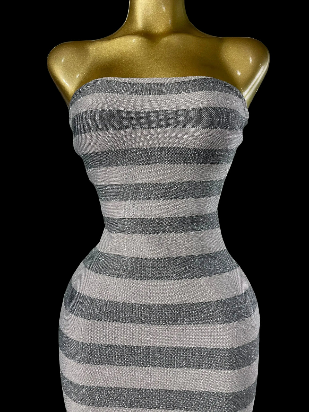 Robe Bandage à Paillettes Argentées