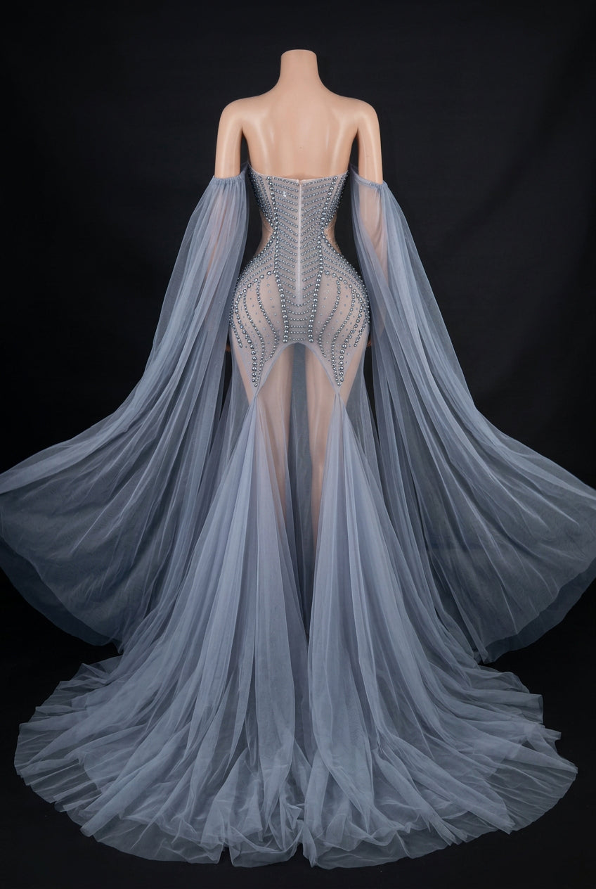 Robe longue transparente Helena