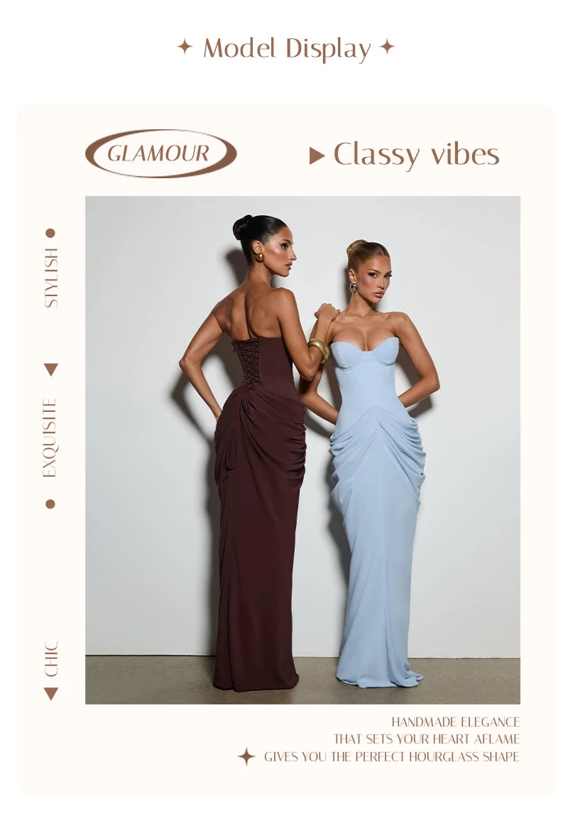 Grande Dame Ruched Maxi Dress