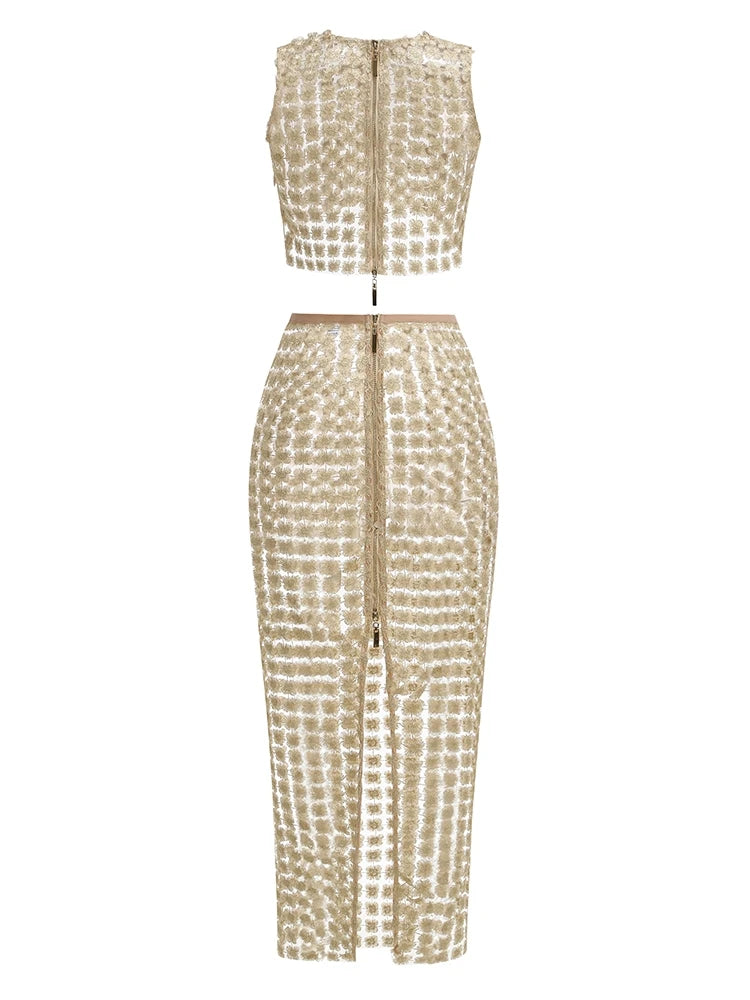 Ensemble jupe en satin