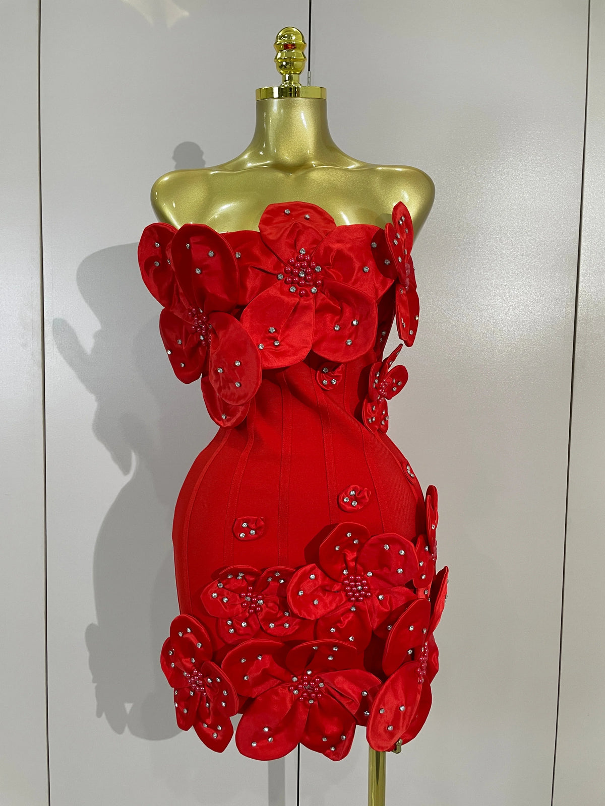 Luxe Chic Flower Bandage Mini Dress