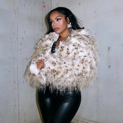 Leopard Fur Plush Coat