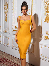 Vibrant Orange Bodycon Bandage Dress