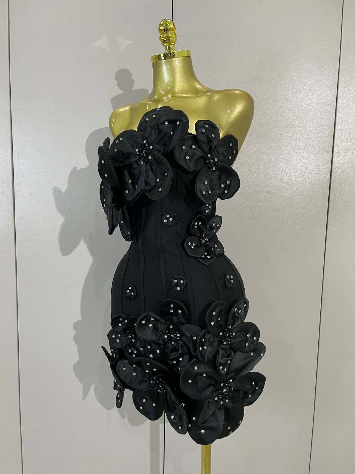 Luxe Chic Flower Bandage Mini Dress