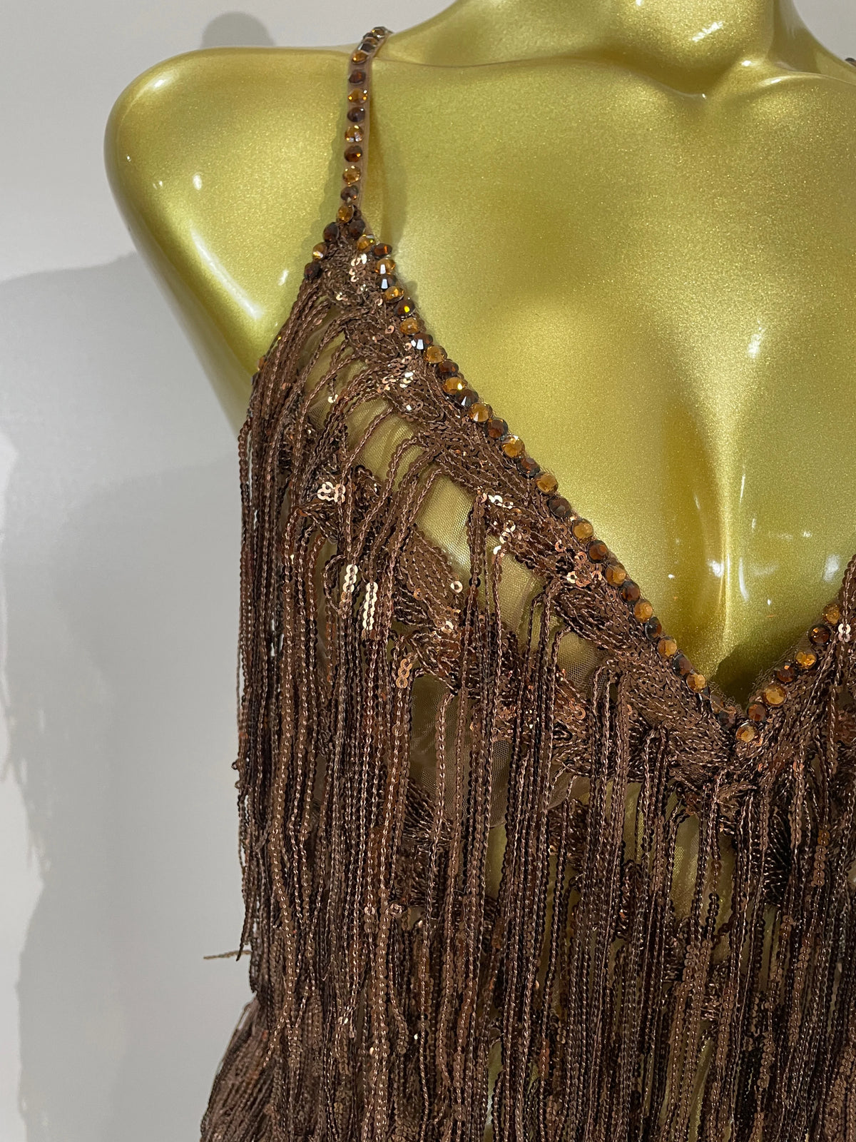 Alisa Rhinestone Tassel Sheer Maxi Dress