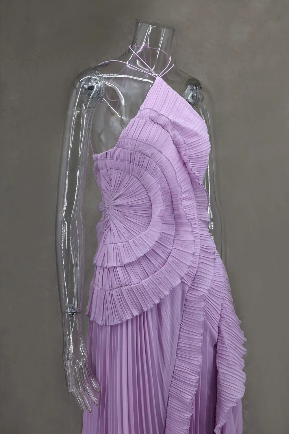 Robe longue Kelsi en mousseline à volants