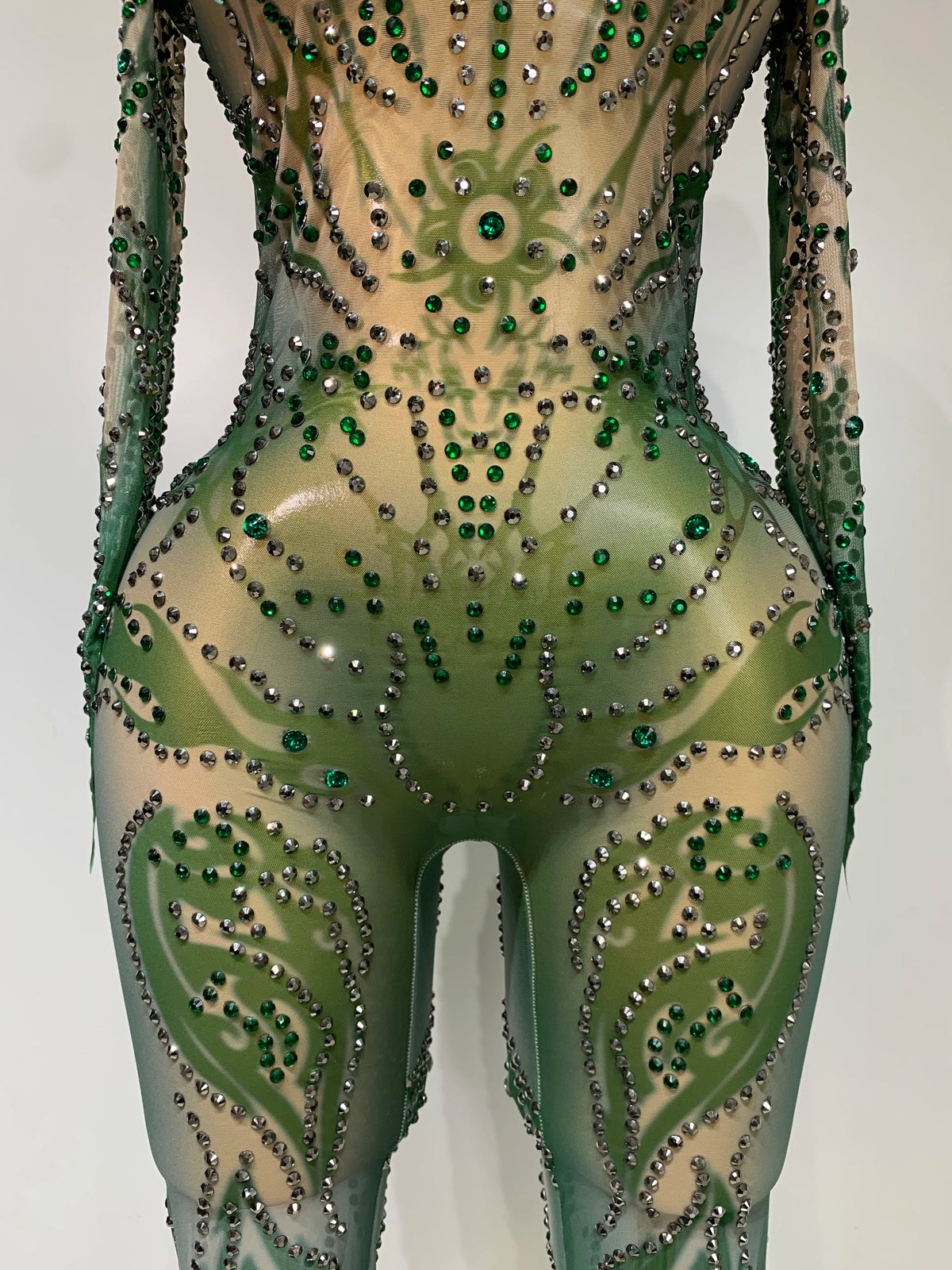 Alyza Rhinestone Mesh Jumpsuit