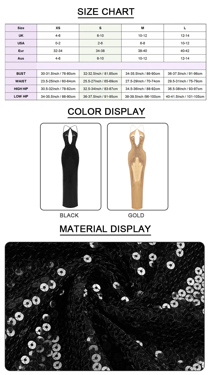 Robe sans dos à sequins Aisha