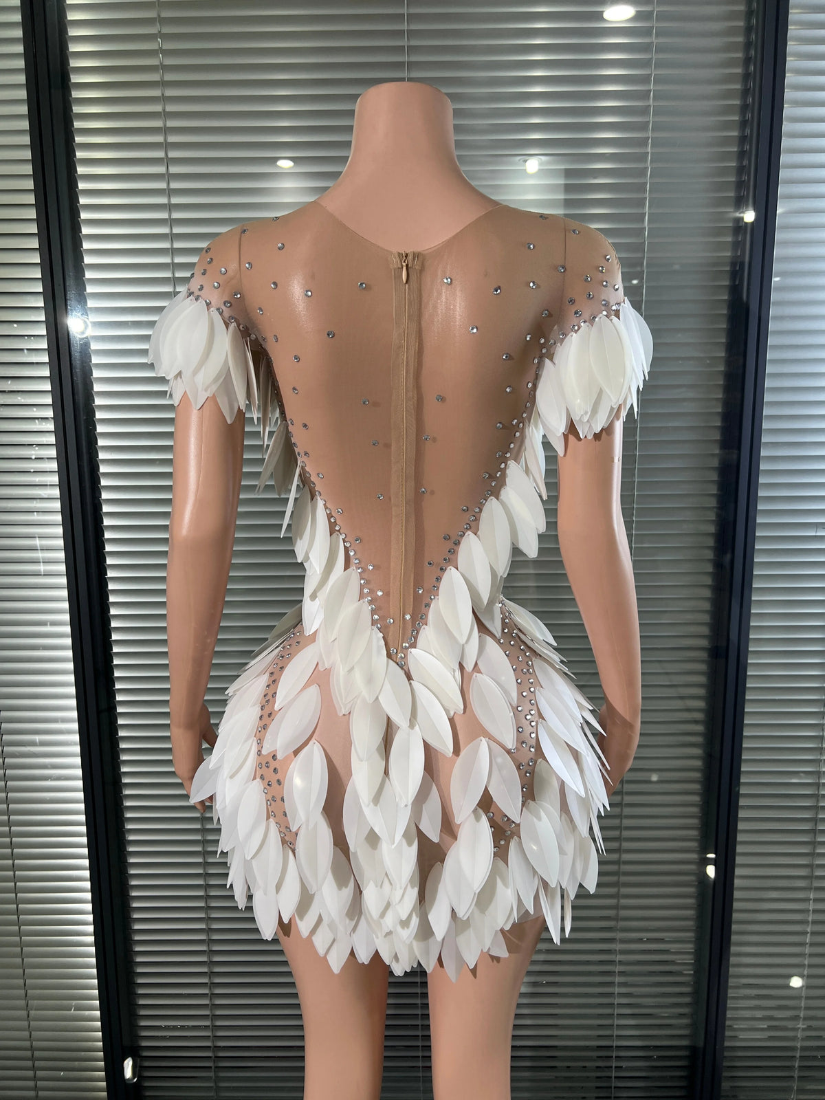 Hot Leaf Sequins Mini Dress