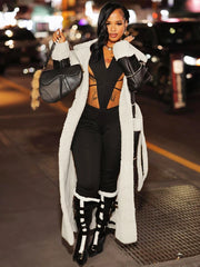 Faux Leather Trench Coat