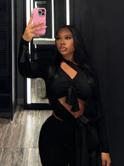 Multi Knot Flare Tassel Pants Set