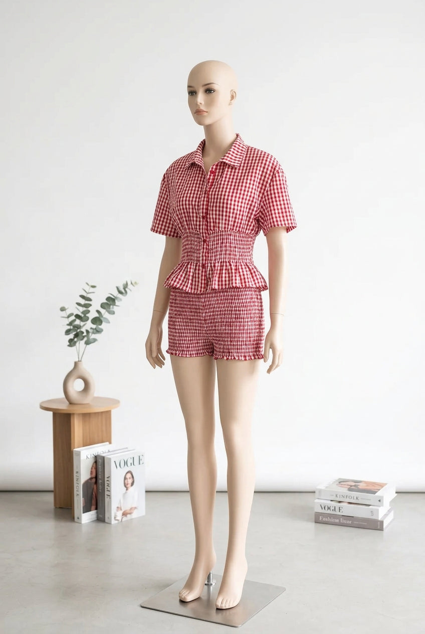 Tasha Plaid Short Set