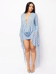 Polka Dot Print Mini Dress