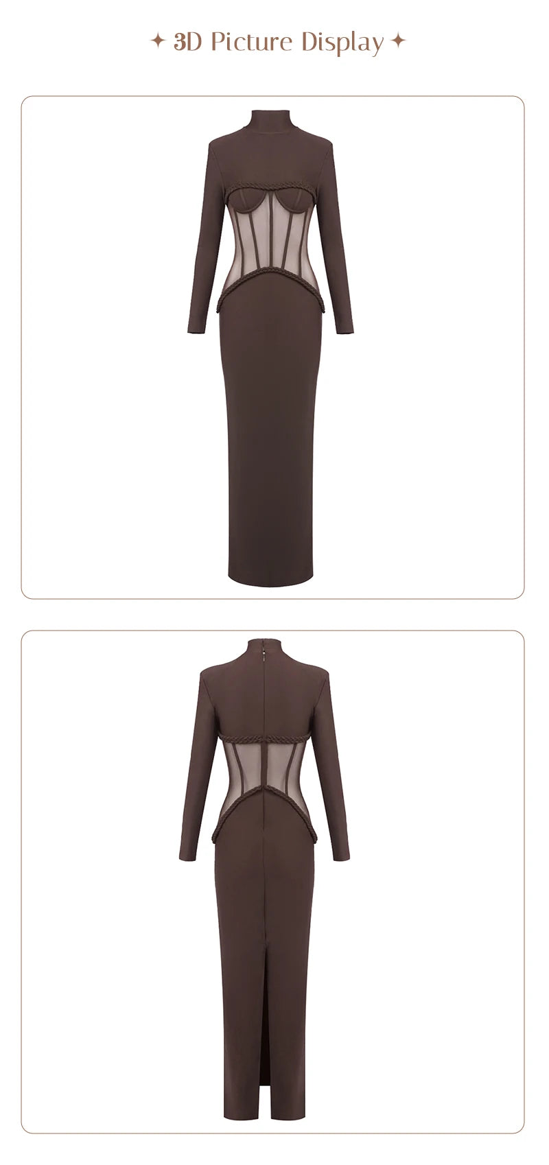 Robe longue corset en résille transparente Sophistica