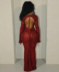 Jillian Leopard Print Mesh Dress