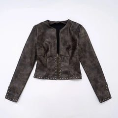 Nia Leather Crop Jacket