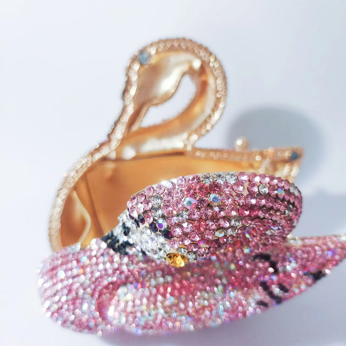 Swan Rhinestone Clutch Purse
