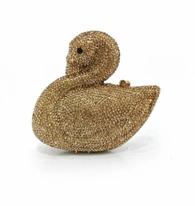 Swan Rhinestone Clutch Purse