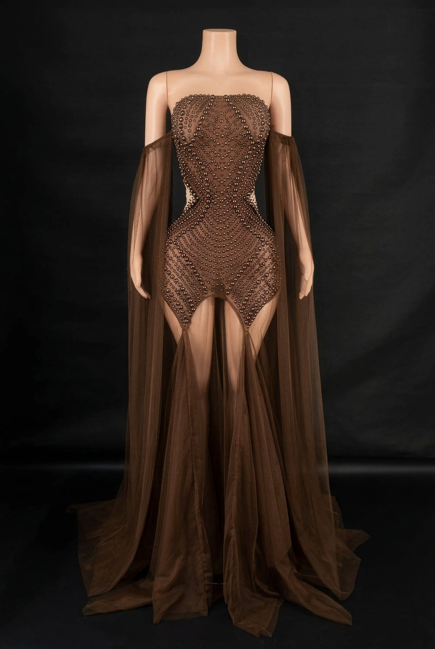 Robe longue transparente Helena