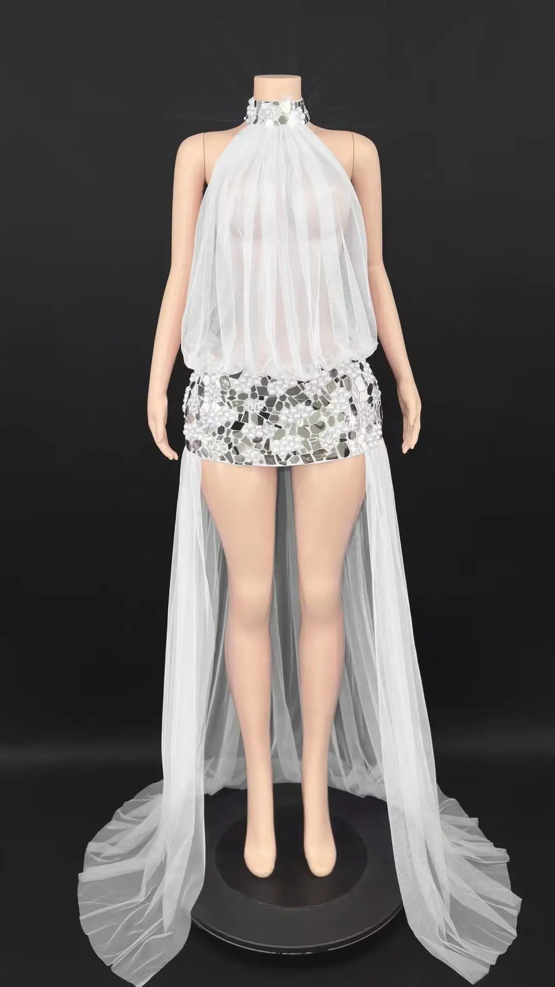 Meisha Sequin Train Dress