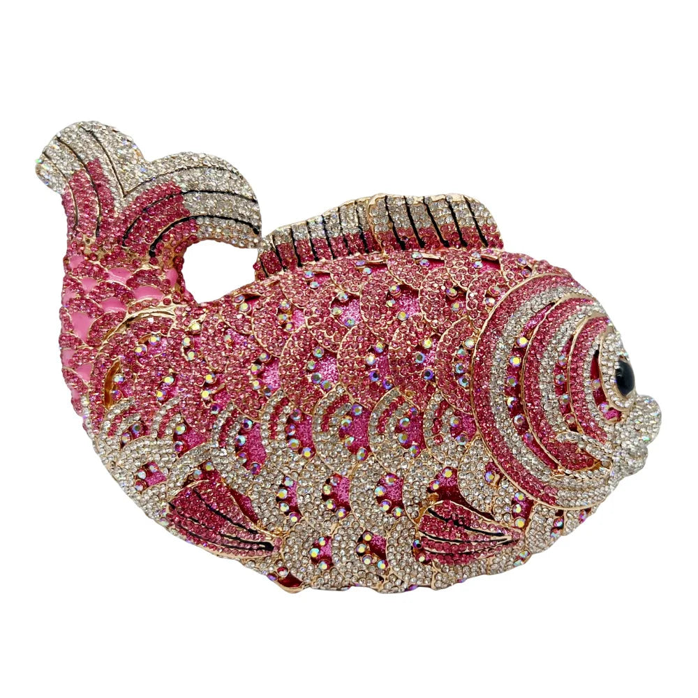Pochette poisson ornée de strass