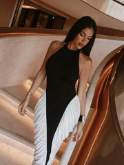Lorie Pleated Bandage Midi Dress