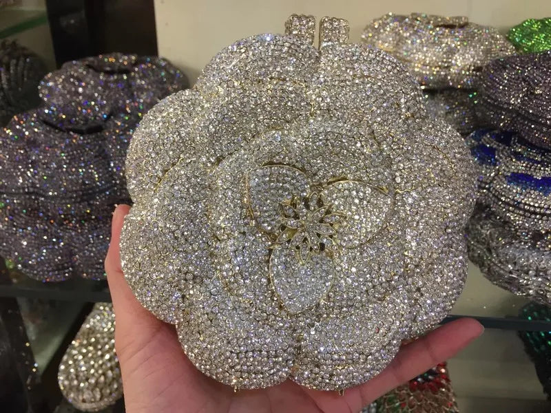 Pochette Fleurie en Cristal