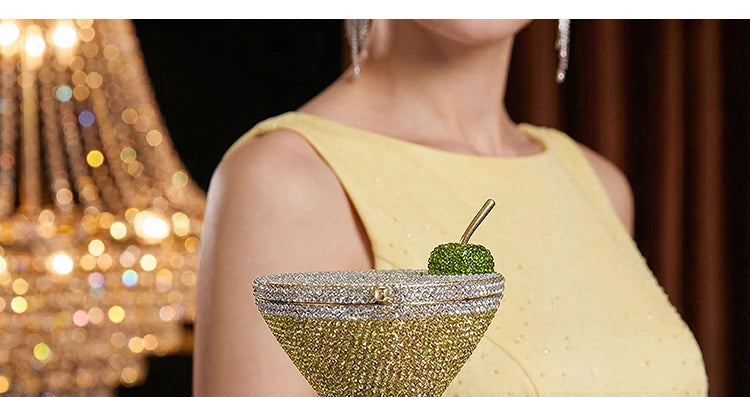 Pochette Strass Gobelet Cerise