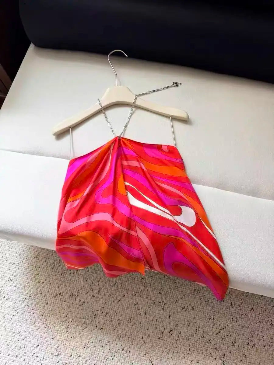 Débardeur asymétrique en satin