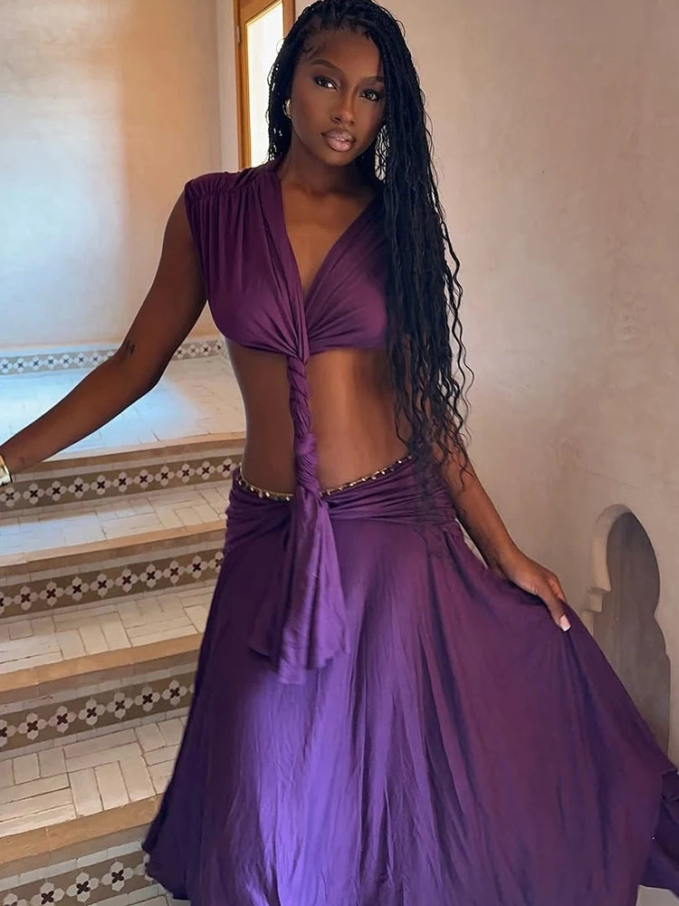 Robe midi dos nu Tyra