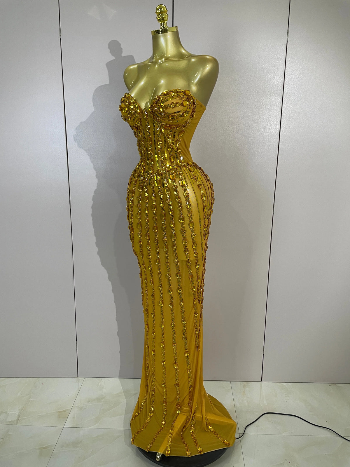 Atacia Elegant Mesh Maxi Dress