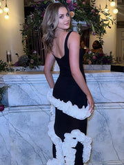 Artistic Gown Ruffled Maxi Dress