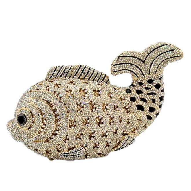 Pochette poisson ornée de strass