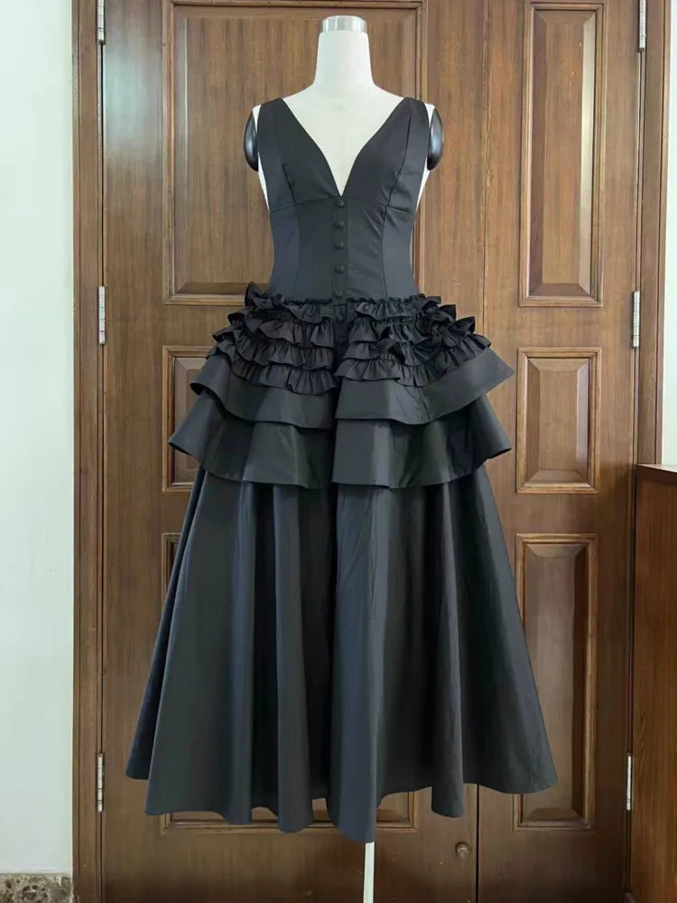 Robe midi Jenae à manches bouffantes
