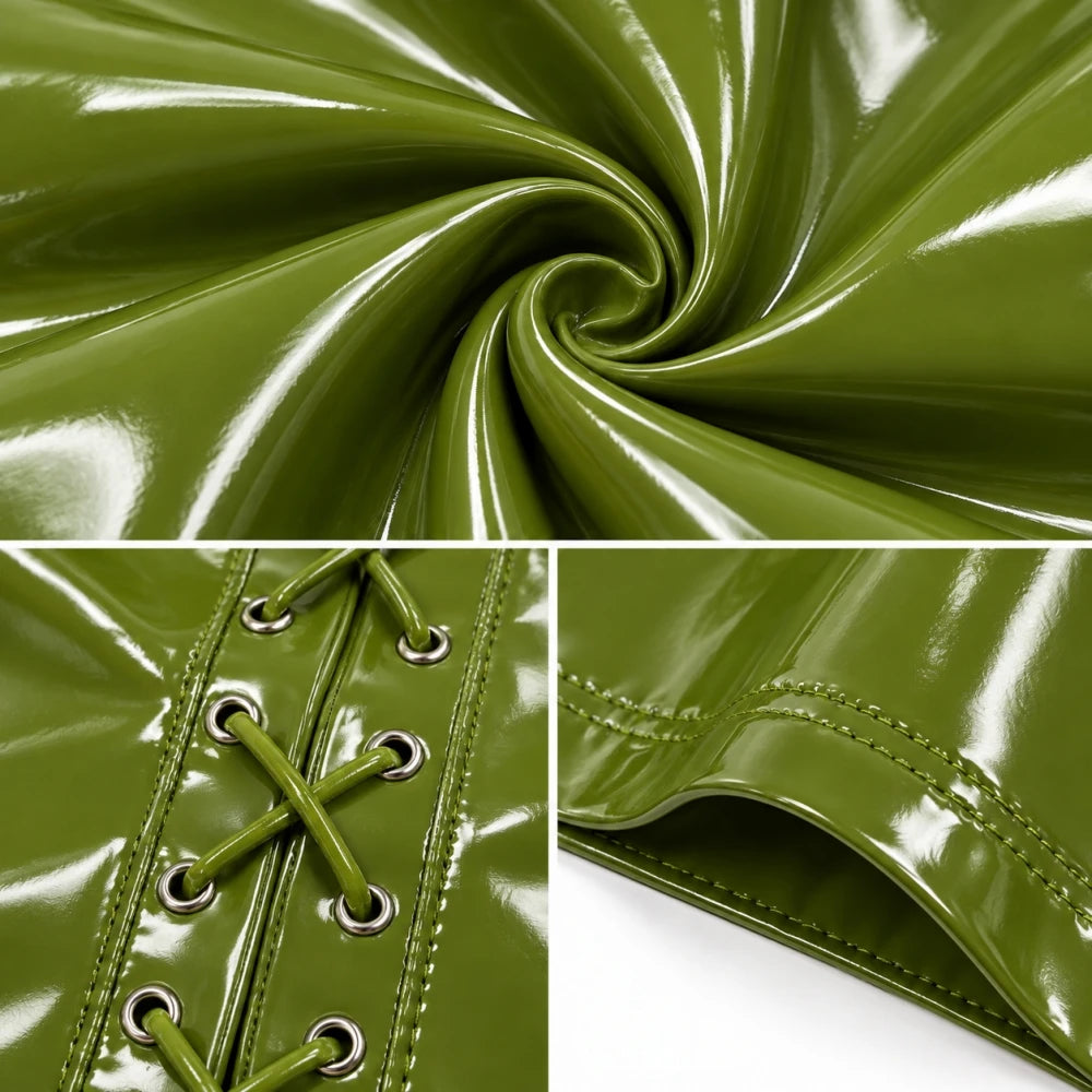 Green Patent Leather Mini Dress