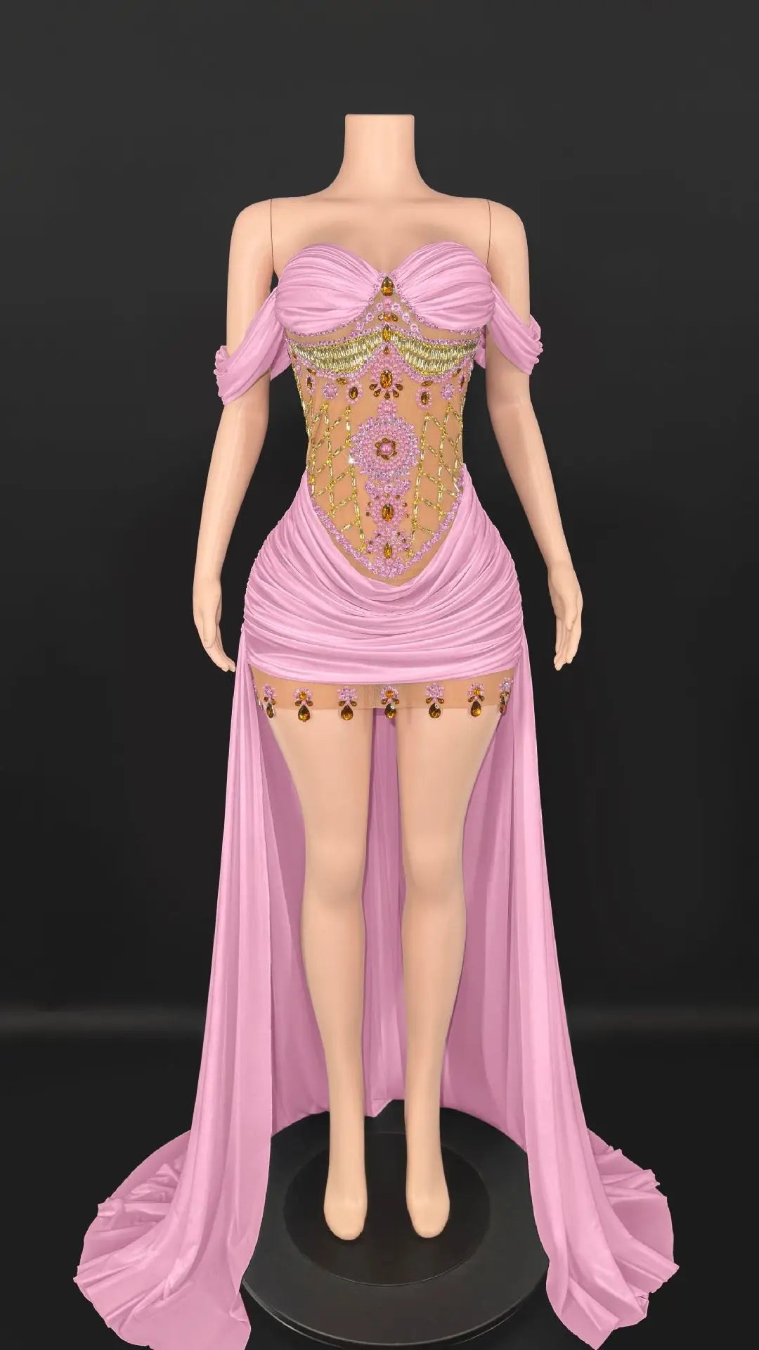Marina Off-Shoulder Tail Dress