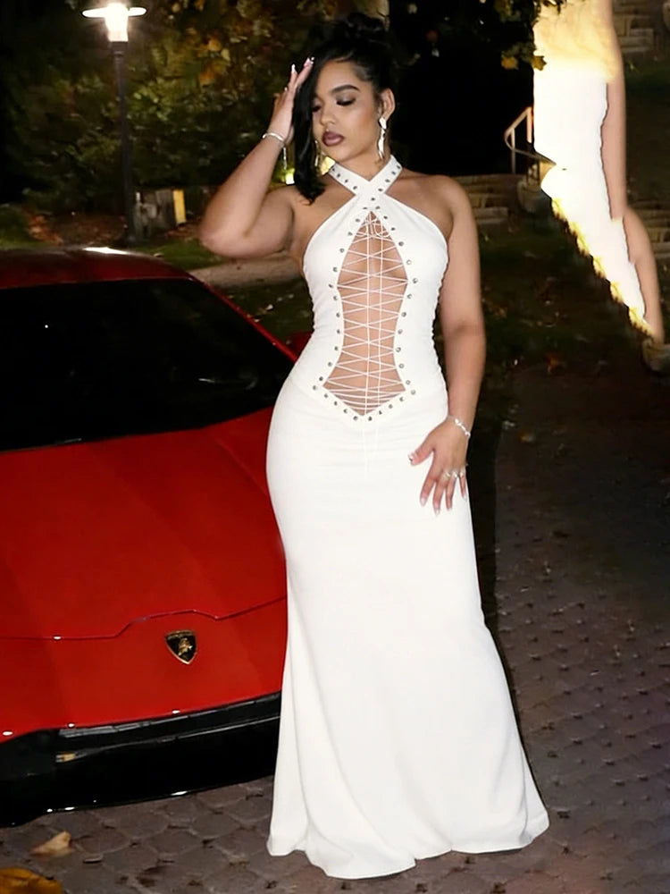 Cross Bodycon Maxi Dress