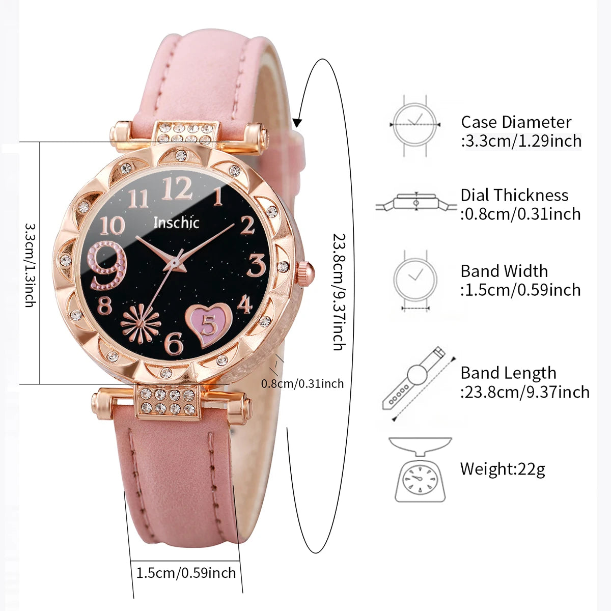 6PCS/Set Watch Bracelet Set(Without Box)