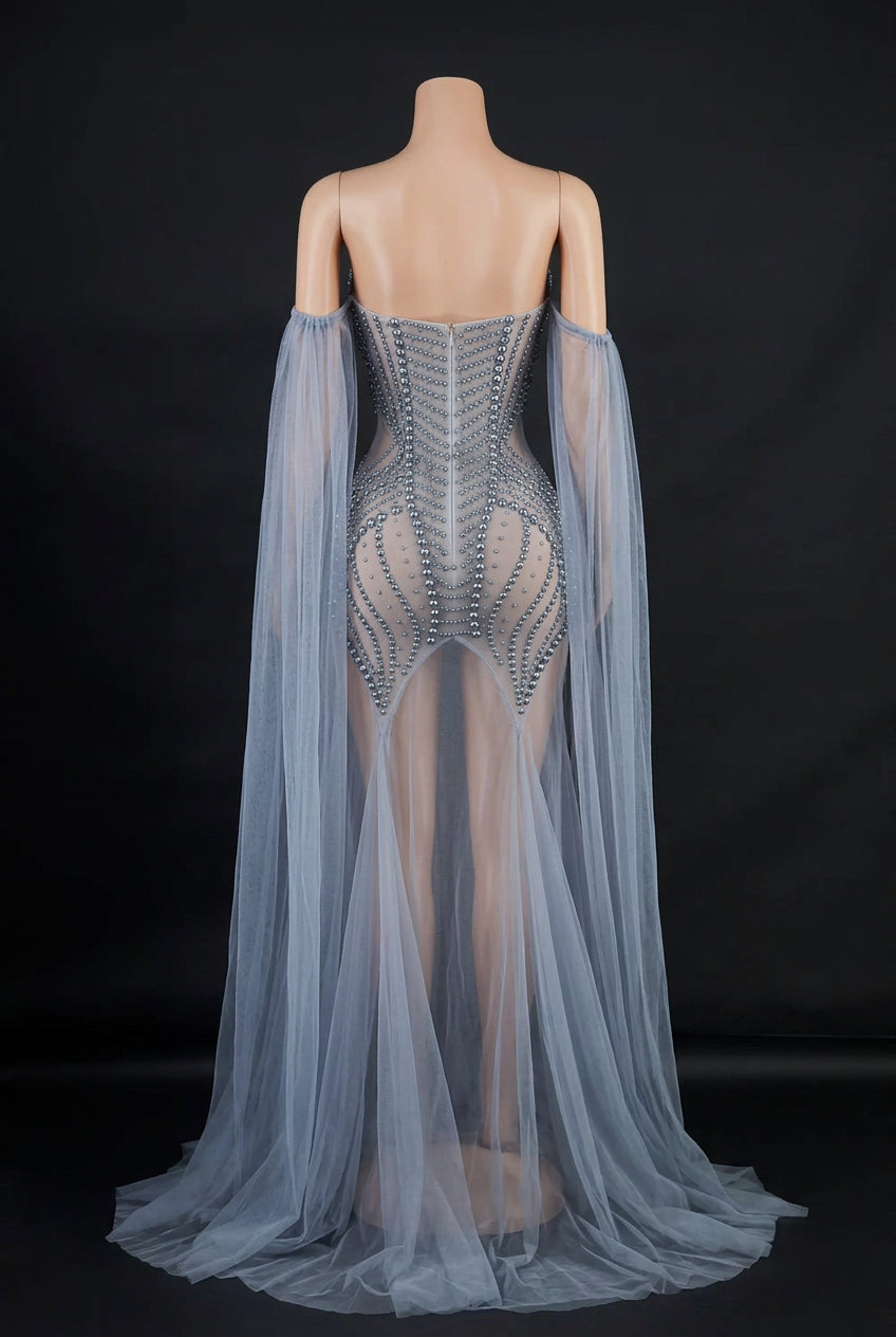Robe longue transparente Helena