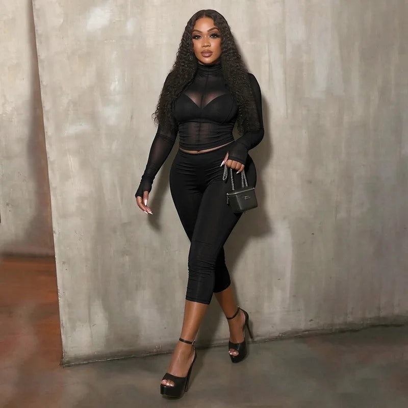 Barely There Mesh Capri Set