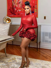 Scarlet Mesh Bandage Dress Fashion Closet Clothing