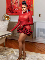 Scarlet Mesh Bandage Dress Fashion Closet Clothing