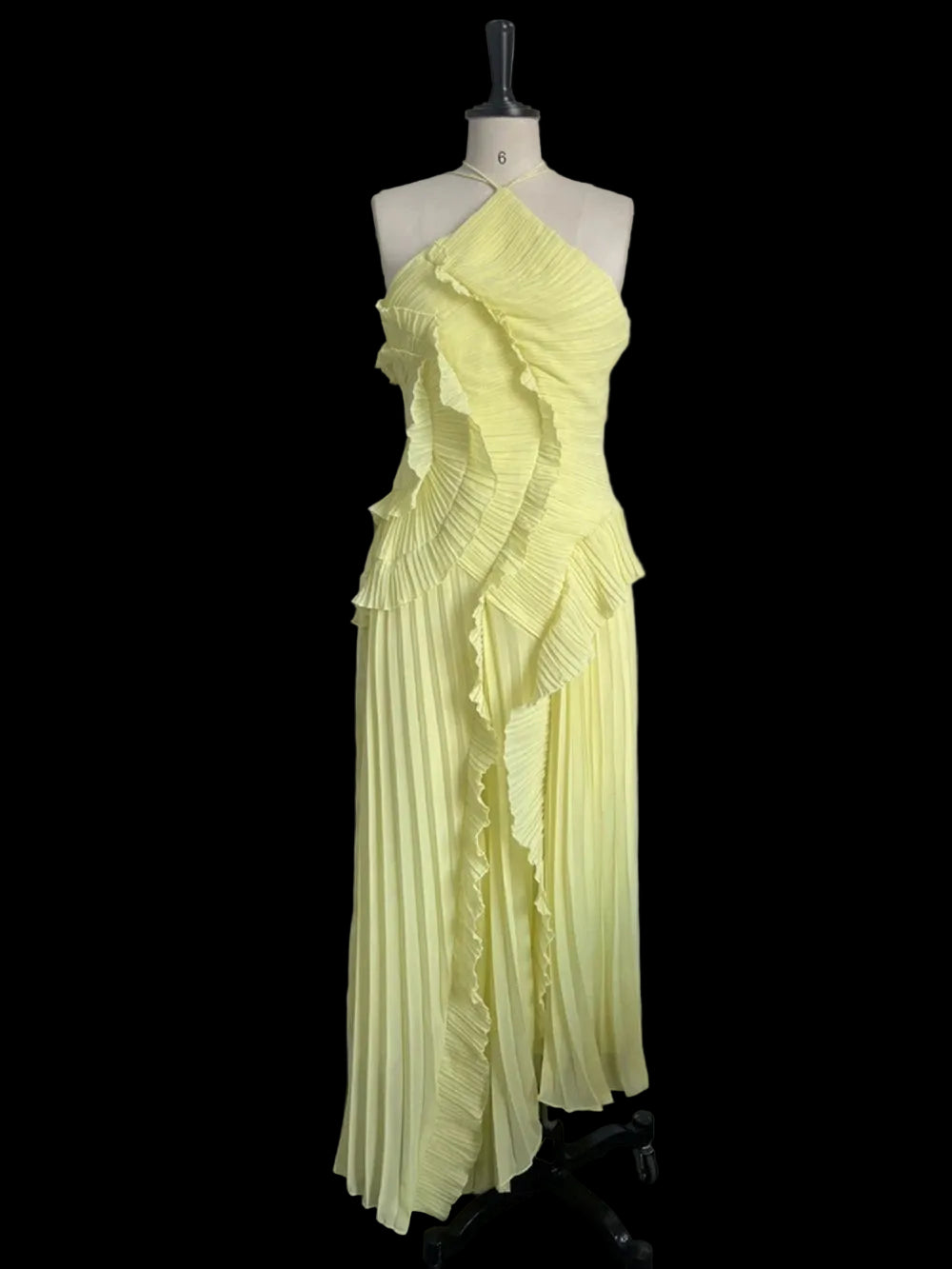 Robe longue Kelsi en mousseline à volants