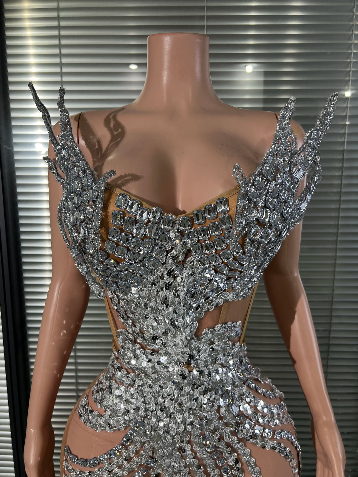 Wing Mesh Mini Dress