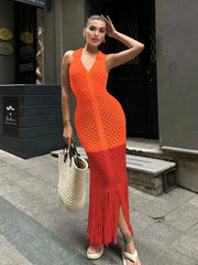 Jacky Polo Crochet Tassel Dress