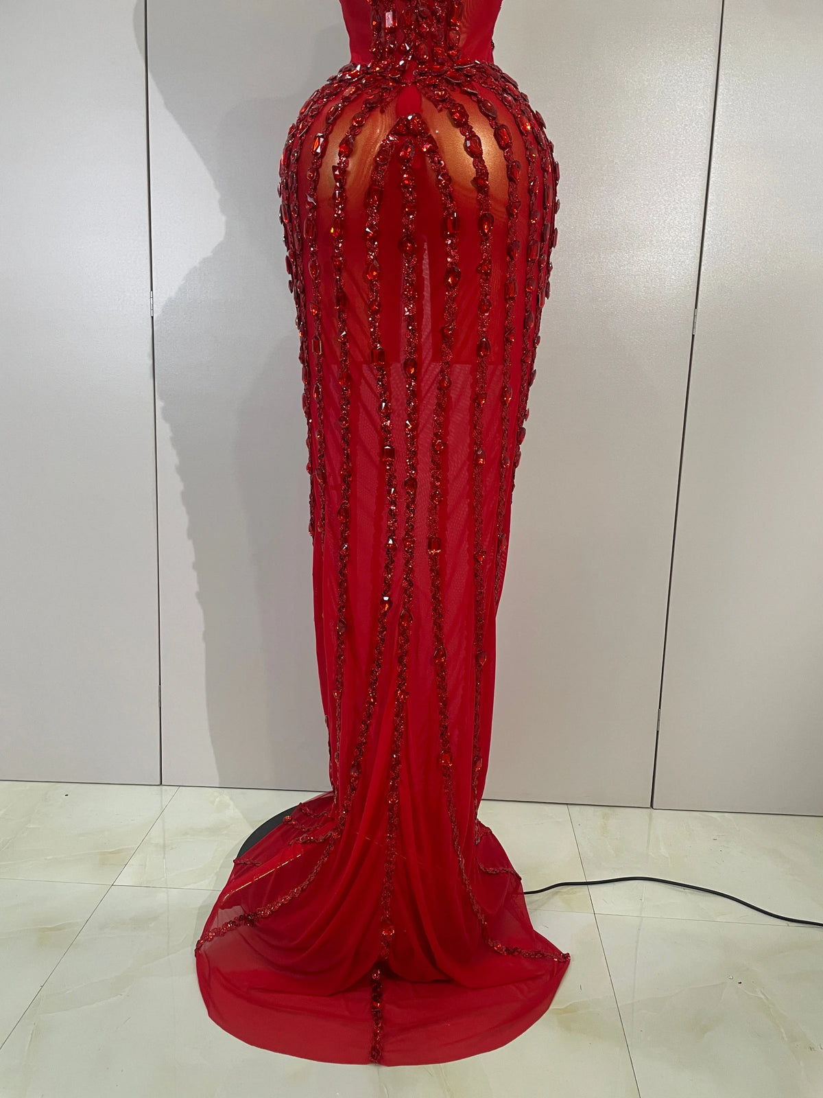 Atacia Elegant Mesh Maxi Dress